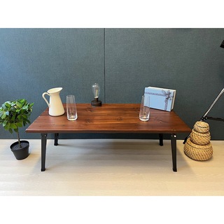 【送料無料】 ローテーブル 長方形 90cm 45cm ブラウン ストレート(折たたみテーブル)