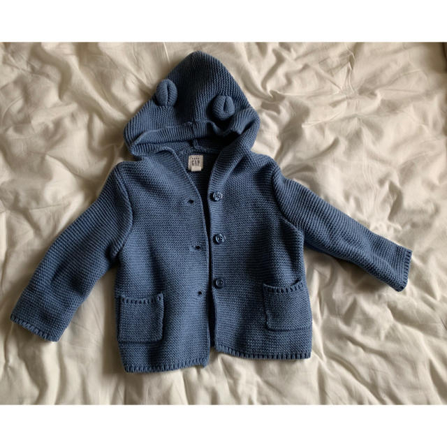 babyGAP(ベビーギャップ)のGAP くま耳カーディガン キッズ/ベビー/マタニティのベビー服(~85cm)(カーディガン/ボレロ)の商品写真