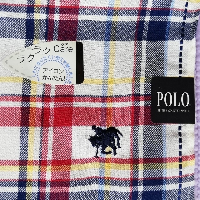 Polo Club(ポロクラブ)のハンカチチェック柄 50✕50cm  POLO メンズ メンズのファッション小物(ハンカチ/ポケットチーフ)の商品写真
