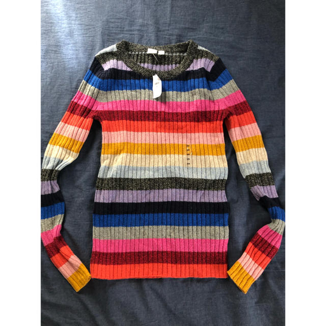 GAP(ギャップ)の新品 GAP ホリデー マルチカラー マルチボーダー リブニット  XSサイズ レディースのトップス(ニット/セーター)の商品写真