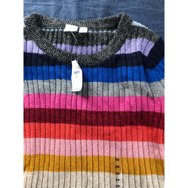 GAP(ギャップ)の新品 GAP ホリデー マルチカラー マルチボーダー リブニット  XSサイズ レディースのトップス(ニット/セーター)の商品写真