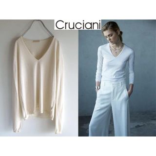 クルチアーニ(Cruciani)の定価91800円 クルチアーニ シルクカシミヤ Vネックニット 42 リデア(ニット/セーター)