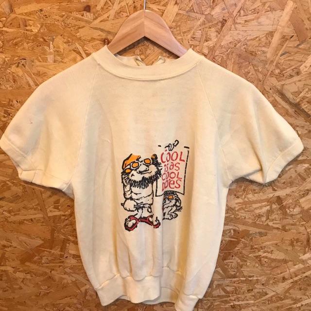 60s ヴィンテージ　半袖スウェット　激レア　バックタイプのハーフジップ