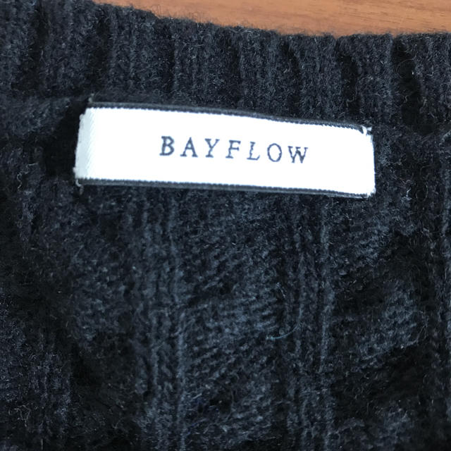 BAYFLOW(ベイフロー)のBAYFLOW ベイフロー  ウール素材ケーブルニット  黒 レディースのトップス(ニット/セーター)の商品写真