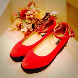 グリモワール(Grimoire)の👠厚底👠赤 パンプス  ヴィンテージ 古着(ハイヒール/パンプス)