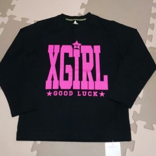 エックスガールステージス(X-girl Stages)の新品 x-girl stages ロゴ ロンＴ ６Ｔ ブラック キラッキー  (Tシャツ/カットソー)