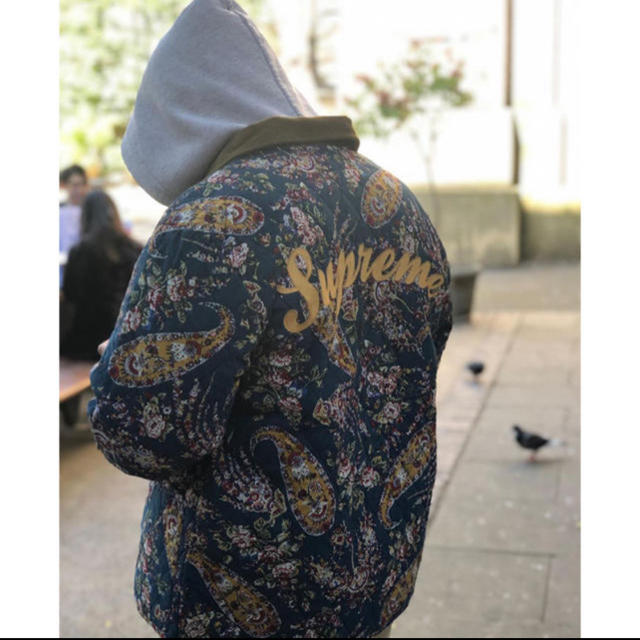 supreme quilted paisley jacket navy L