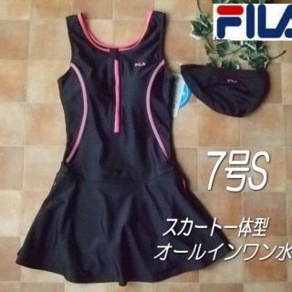 フィラ(FILA)の◆FILAフィラ・オールインワン・フィットネスワンピース水着・7号S・黒ピンク(水着)