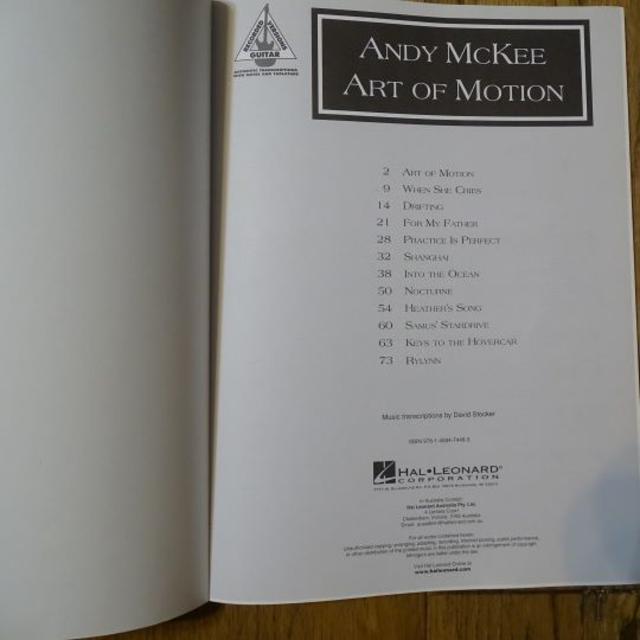 ANDY MCKEE 　ART OF MOTION TAB譜 楽器のスコア/楽譜(ポピュラー)の商品写真
