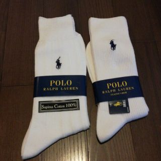 RALPH LAUREN　メンズソックス　白　二足(ソックス)