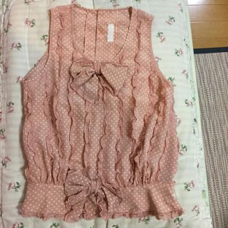 ピンクハウス(PINK HOUSE)のピンクハウス ピンク ドット 水玉 ピコフリル ブラウス(シャツ/ブラウス(半袖/袖なし))