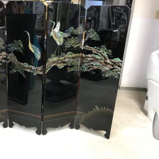 半額　　宝、貝象嵌細工　鶴、松、　美術品　芸術品　美品(彫刻/オブジェ)