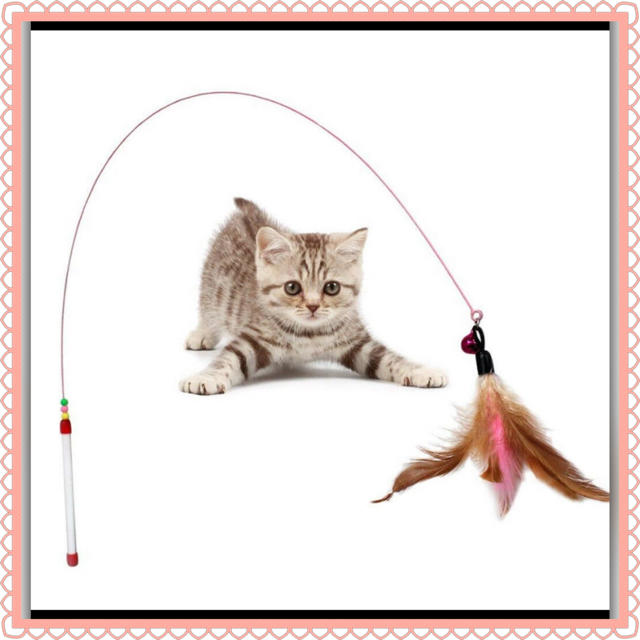 猫のおもちゃ 猫じゃらし ふわふわ可愛い天然羽毛ワイヤーおもちゃ その他のペット用品(猫)の商品写真