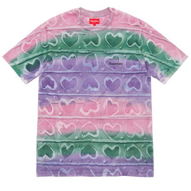 M supreme 19FW hearts dyed s/s top pink