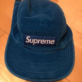 シュプリーム(Supreme)のsupreme キャップ 青 コーデュロイ(キャップ)