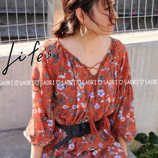 トゥデイフル(TODAYFUL)のTODAYFUL【未使用に近い】Chiffon Flower Dress(ロングワンピース/マキシワンピース)