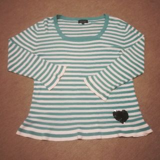 ソニアリキエル(SONIA RYKIEL)のソニアリキエル 　♡ロゴのボーダーカット長袖Tシャツ(Tシャツ(長袖/七分))