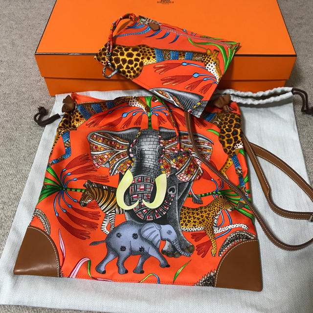 エルメス シルキーシティ PM トートバッグ　イエローシルク　HERMES