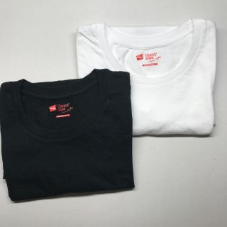 ヘインズ(Hanes)の[Hanes] ブラック ホワイト Tシャツ(Tシャツ(半袖/袖なし))