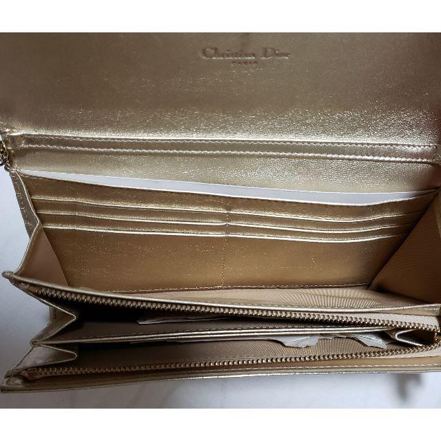 Christian Dior(クリスチャンディオール)の[ゆうてぃ様専用]Dior エナメルト長財布　ゴールド レディースのファッション小物(財布)の商品写真