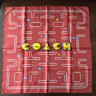 コーチ(COACH)のコーチ×パックマン　スカーフ　ピンク　限定品(バンダナ/スカーフ)
