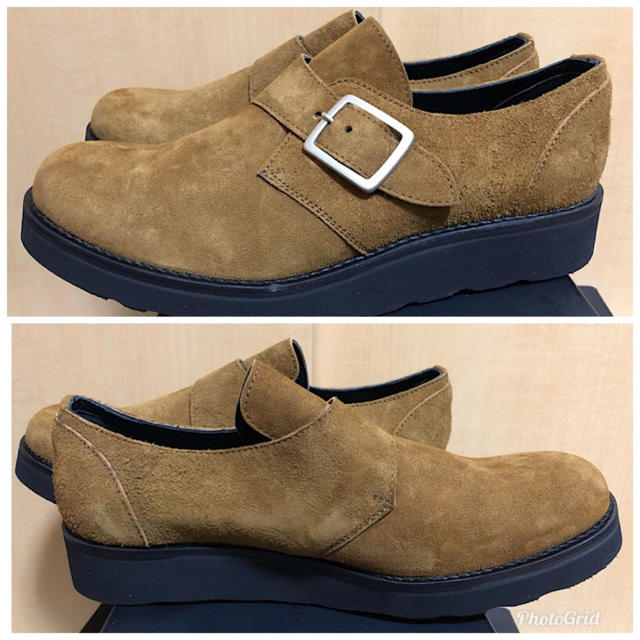 ISAMUKATAYAMA BACKLASH(イサムカタヤマバックラッシュ)の新品箱付バックラッシュ19SSジャパンカーフスエードレザーモンクストラップ短靴 メンズの靴/シューズ(ドレス/ビジネス)の商品写真