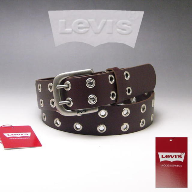 Levi's(リーバイス)の リーバイス 牛革 ダブルピン ベルト 40mm 6090 ブラウン 新品  メンズのファッション小物(ベルト)の商品写真