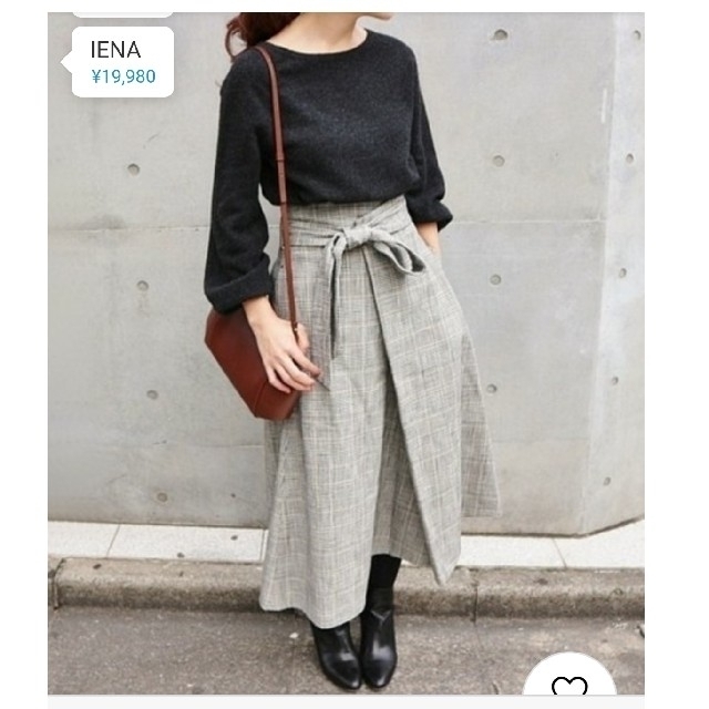 IENA(イエナ)のIENA×CLASSY コラボ スカート AW グレー グレンチェック 40 レディースのスカート(ひざ丈スカート)の商品写真