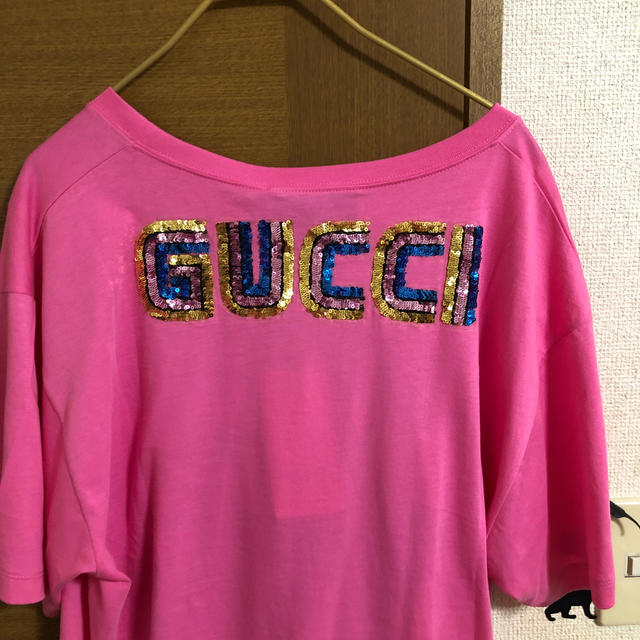 Gucci(グッチ)のレイさま専用Gucci T shirt フレンチブル ピンク レディースのトップス(Tシャツ(半袖/袖なし))の商品写真