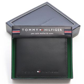 トミーヒルフィガー(TOMMY HILFIGER)の新品 トミー ヒルフィガー ランガー 二つ折り財布 折財布 小銭入れ ブラック(折り財布)