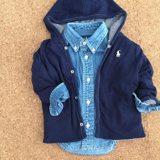 Ralph Lauren(ラルフローレン)のラルフローレン デニムシャツ パーカー キッズ/ベビー/マタニティのキッズ服男の子用(90cm~)(ブラウス)の商品写真