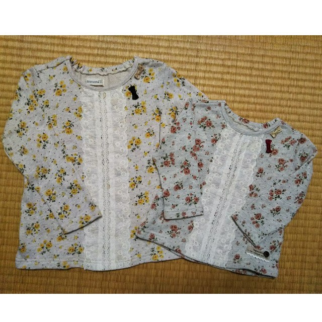 Biquette(ビケット)のビケット 花柄トップス おそろい 80 110 キッズ/ベビー/マタニティのキッズ服女の子用(90cm~)(Tシャツ/カットソー)の商品写真