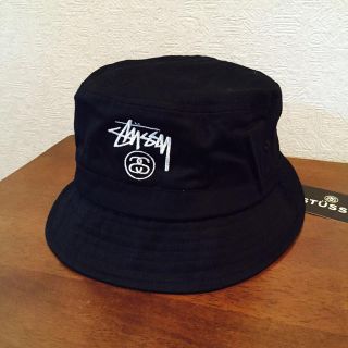 ステューシー(STUSSY)のSTUSSYブラックバケットハット(ハット)