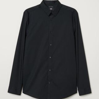 エイチアンドエム(H&M)のメンズ H&M ブラック シャツ 長袖【新品】(シャツ)