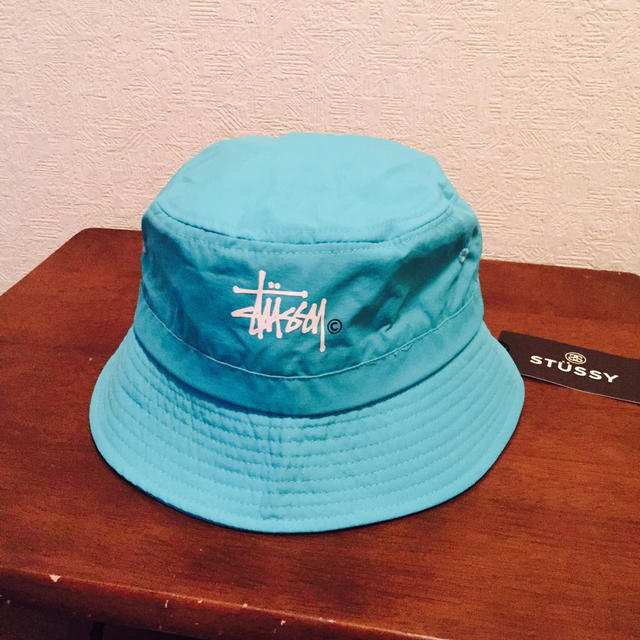 STUSSY - STUSSY水色バケットハットの通販 by カラフルshop STUSSY - STUSSY水色バケットハットの通販 by カラフルshop