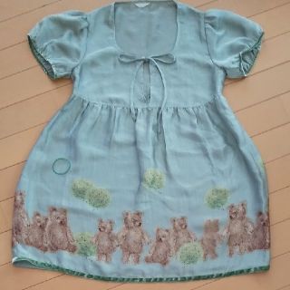 ピンクハウス(PINK HOUSE)のピンクハウス💚🧸クマプリントシフォンチュニック(チュニック)