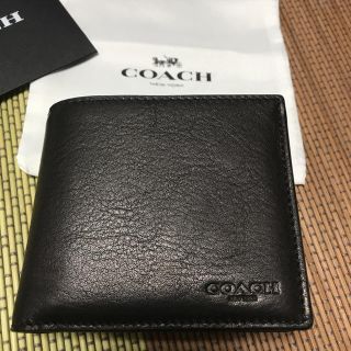 コーチ(COACH)のぴーまん様専用☆新品☆ COACH レザー 折り財布 ブラック(折り財布)