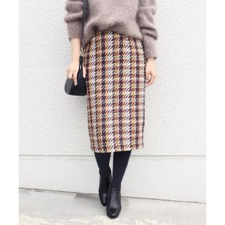 カージュ(Khaju)の《試着のみ》khaju チェックペンシルスカート＊SHIPS(ひざ丈スカート)