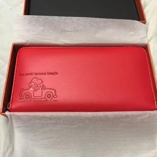 スヌーピー(SNOOPY)のスヌーピー  赤ラウンド財布(長財布)