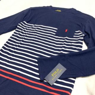 ポロラルフローレン(POLO RALPH LAUREN)の新品✨ポケット ポニー ボーダー ロングスリーブ Tシャツ 6/120(Tシャツ/カットソー)