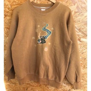 ヴィンテージ スウェット 両面プリント ドラゴン 竜　60s 70s タタキタグ(スウェット)