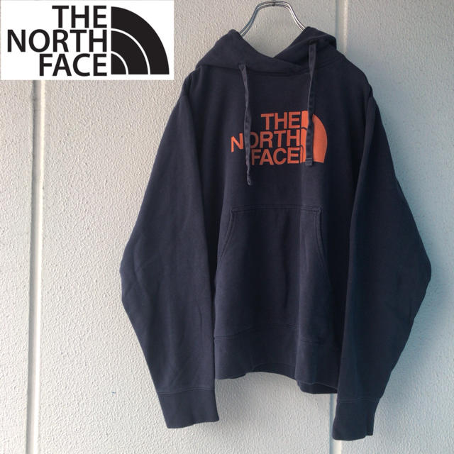 THE NORTH FACE プルオーバーパーカー ネイビー × オレンジ