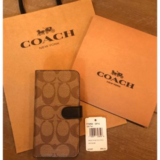 コーチ(COACH)のCOACH コーチ iPhone X/Xs 手帳型ケース シグネチャー カーキ(iPhoneケース)