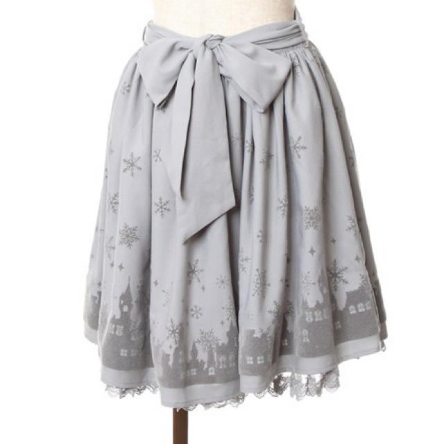 axes femme(アクシーズファム)の雪の結晶 フロッキープリント スカート レディースのスカート(ミニスカート)の商品写真