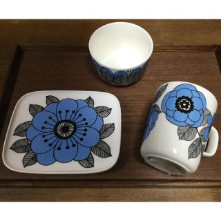 マリメッコ(marimekko)の<新品 未使用> マリメッコ ケスティト ブルー 3点セット(食器)