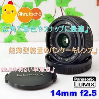パナソニック(Panasonic)の✨広がる・ぼかせる広角単焦点✨LUMIX OLYMPUS用✨14mm f2.5(レンズ(単焦点))
