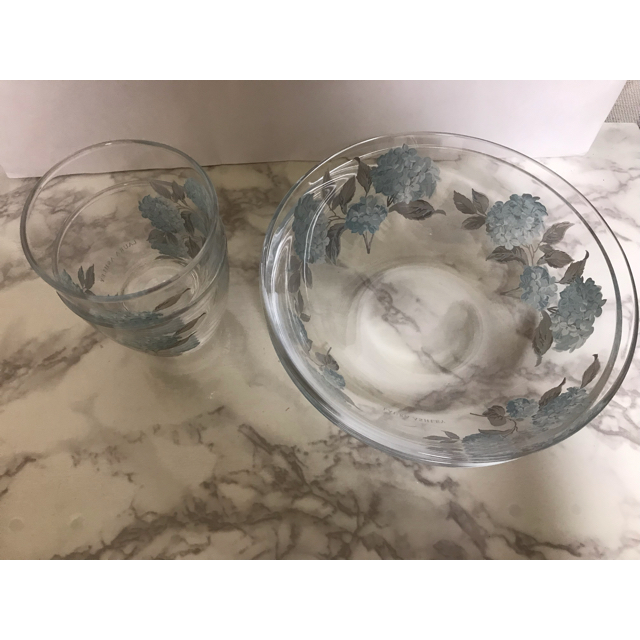ローラアシュレイ ガラス皿&グラス セット