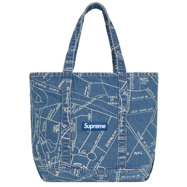 Gonz Map Denim Toteトートバッグ