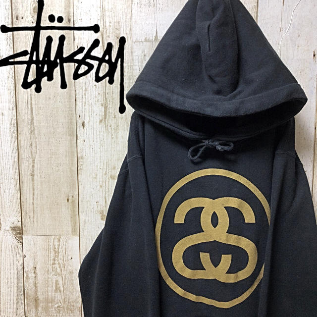 ビックロゴ【激レア】STUSSY ステューシー SSリング デカロゴ  パーカー Mサイズ