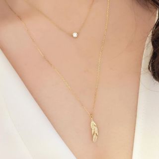 アーカー(AHKAH)のアーカー    ウイング  ネックレス  k18  0.05ct(ネックレス)